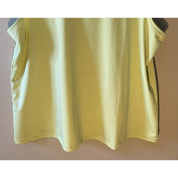 Susan Graver Tank Top Size 2X Lime Green Scoop Neck Stretch Shell Sleeveless - Picture 3 of 7